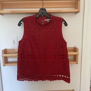Brick red lace top